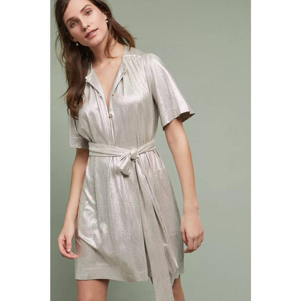 Sabina Musayev Mercury Shirtdress Gold Size XS